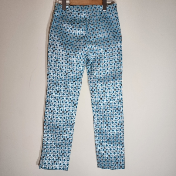 Jacquard turquoise blue and white motifs pants - Picture 5 of 5